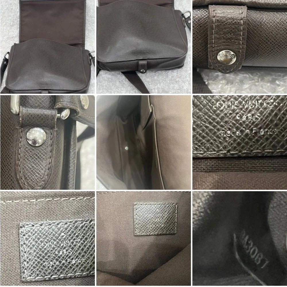 Louis Vuitton Taiga Roman Leather Messenger Bag.